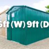 The 6ft x 9ft steel shed from Sheds Direct Ireland as seen straight on as an external view