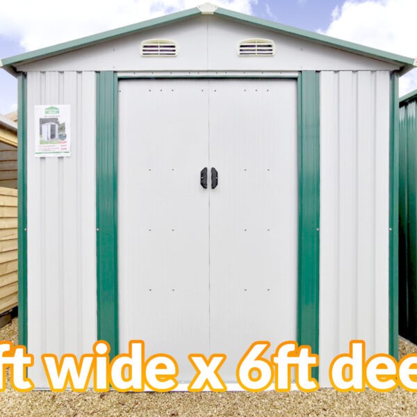 8ft wide by 6ft deep white shed