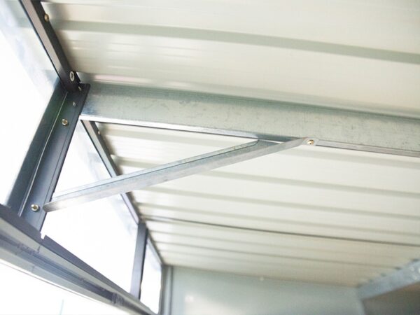 The support braced bars on the window. The window is over exposed with light, but the bars are visible.
