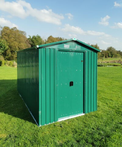 The 6ft x 9ft steel shed in a field