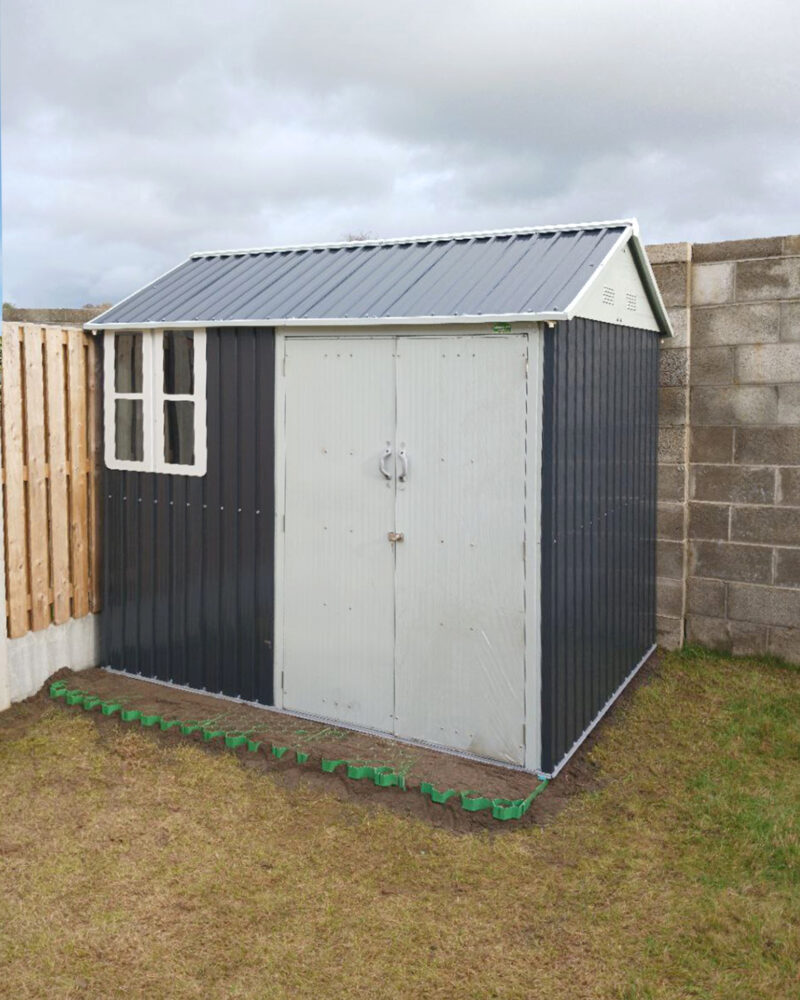 the small steel cottage shed in a garden in Kildare
