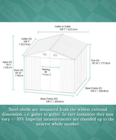 10ft x 10ft steel shed dimensions