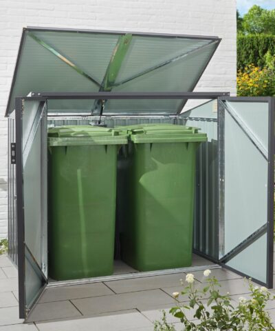 Two bin store showing two wheelie bins inside