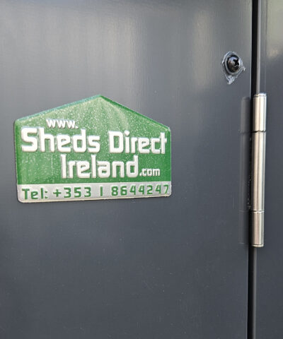 The sheds direct Ireland logo on the front door