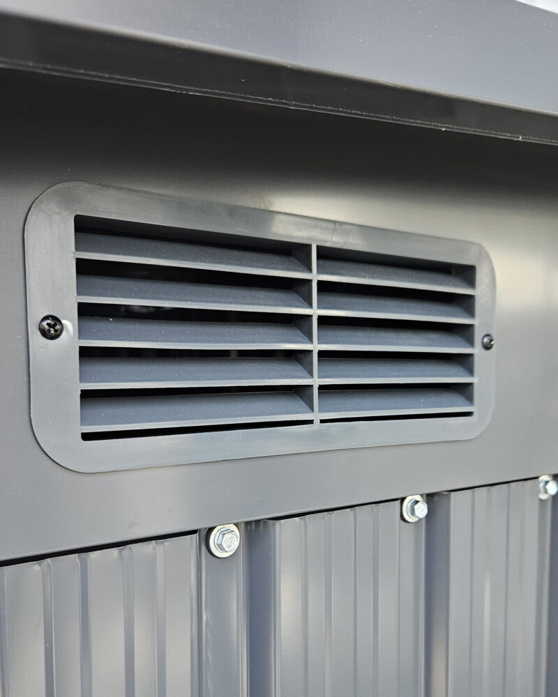 The vents on the side of the bike shed