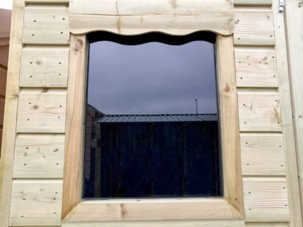The window on a Timore Style Wooden Cabin Shed