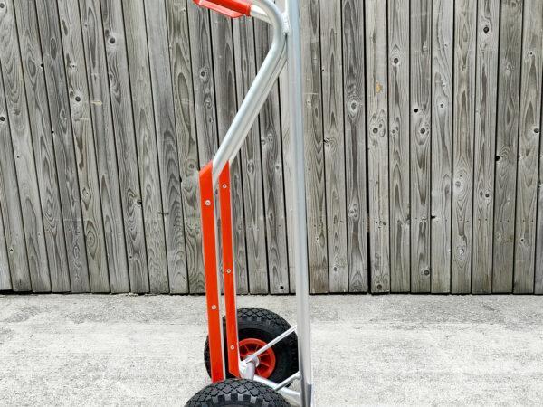 A profile view of the full aluminium hand truck from sheds direct ireland