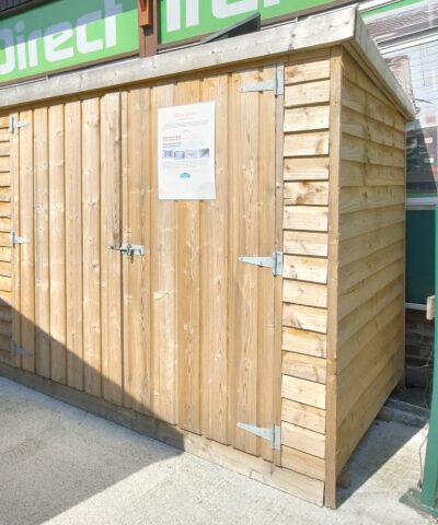 The Wooden Bike Shed seen from the right hand side