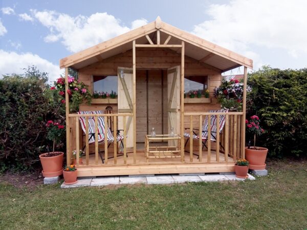 A customers taken shot of the Sheds Direct Ireland Wooden Chalet