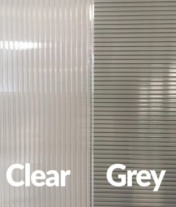 The Difference between the clear and grey polycarbonate of the door canopies