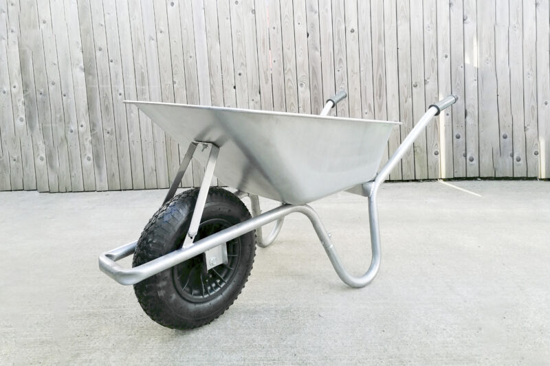 45 degree angle of a Steel Wheelbarrow