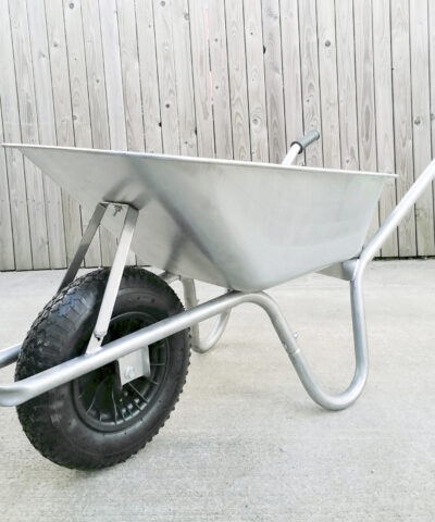 45 degree angle of a Steel Wheelbarrow