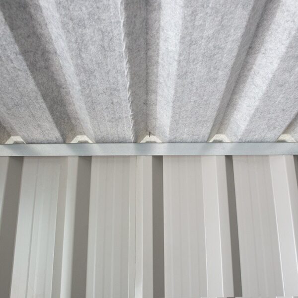 Internal roof and Anti-con lining of PVC Cladded Shed from Sheds Direct Ireland
