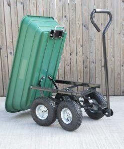 Tipping Utility Cart from Sheds Direct Ireland in the tipping position
