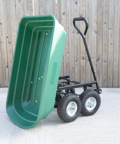 Tipping Utility Cart from Sheds Direct Ireland in the tipping position