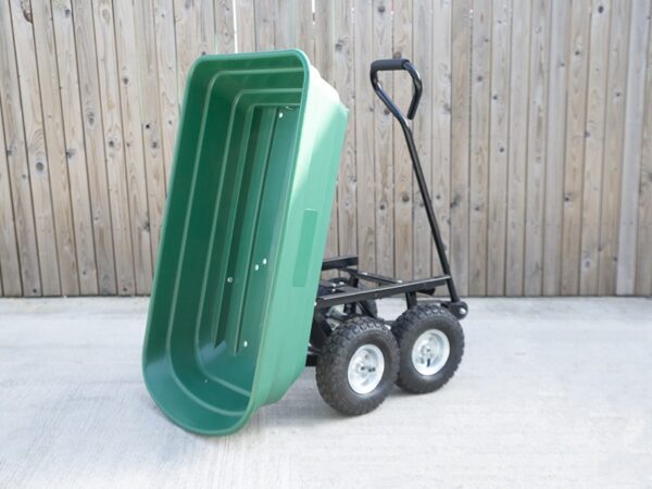 Tipping Utility Cart from Sheds Direct Ireland in the tipping position