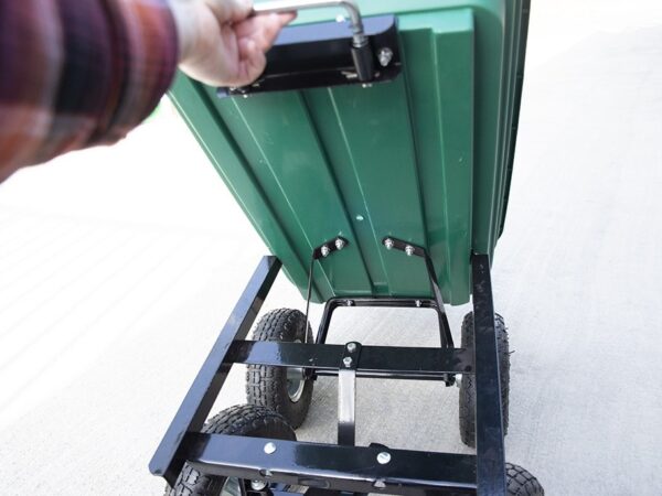 Detail of the underneath of the Tipping Utility Cart from Sheds Direct Ireland 2