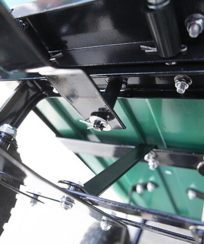 Detail of the underneath of the Tipping Utility Cart from Sheds Direct Ireland