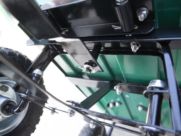 Detail of the underneath of the Tipping Utility Cart from Sheds Direct Ireland