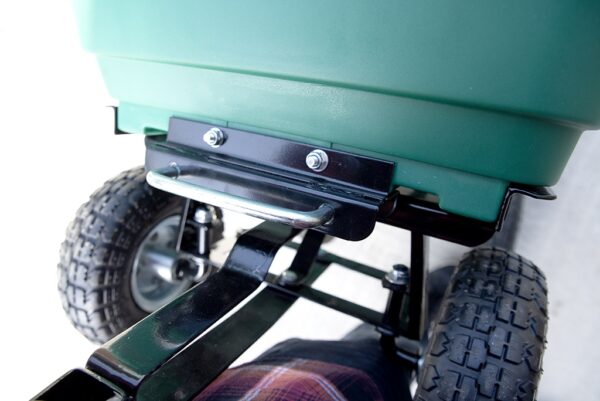 Detail on locking mechanism on the Tipping Utility Cart from Sheds Direct Ireland