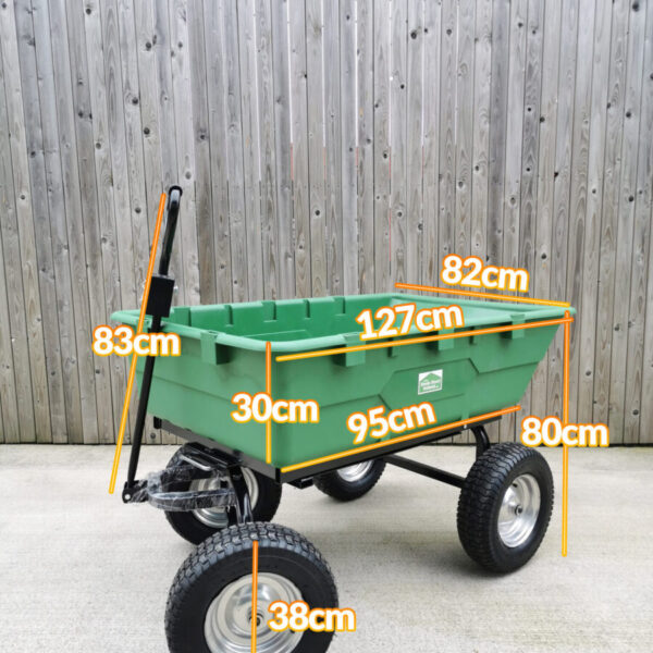 Dimensions of the 250L tip cart