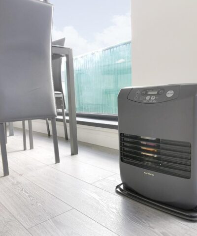 The Inverter Heater in the Dublin showroom of Sheds Direct Ireland