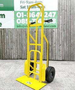 The bright industrial hand truck from Sheds Direct Ireland in Dublin