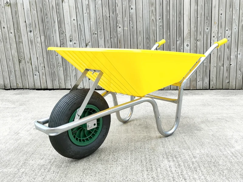 Yellow 90L wheelbarrow