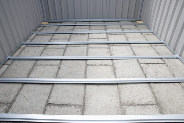 PVC clad Steel shed's base frame made of metal