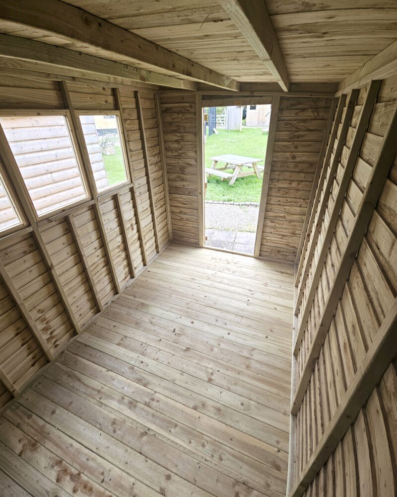 Interior of the cabin shed