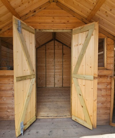 The interior from the open doors