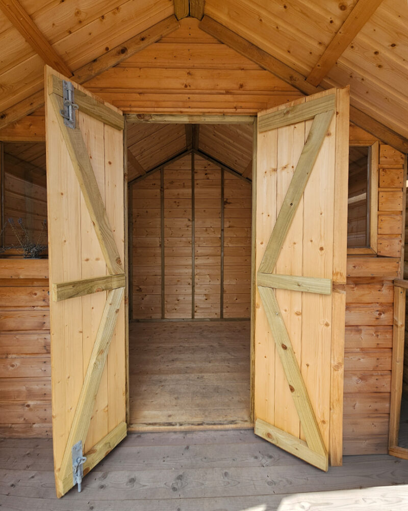 The interior from the open doors