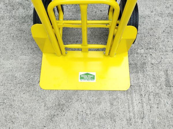 The base plate on the yellow industrial handtruck from sheds direct ireland