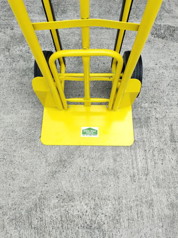 The base plate on the yellow industrial handtruck from sheds direct ireland