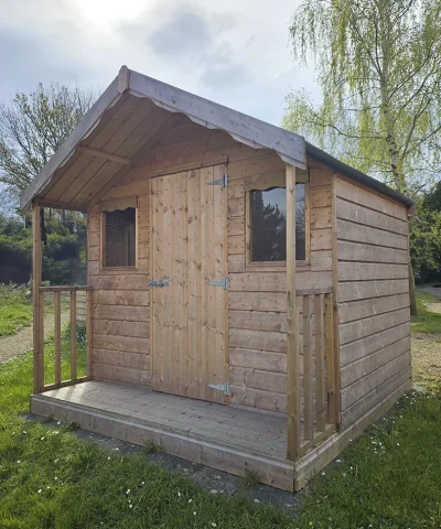 The Wooden Lodge shed in a Dublin Garden