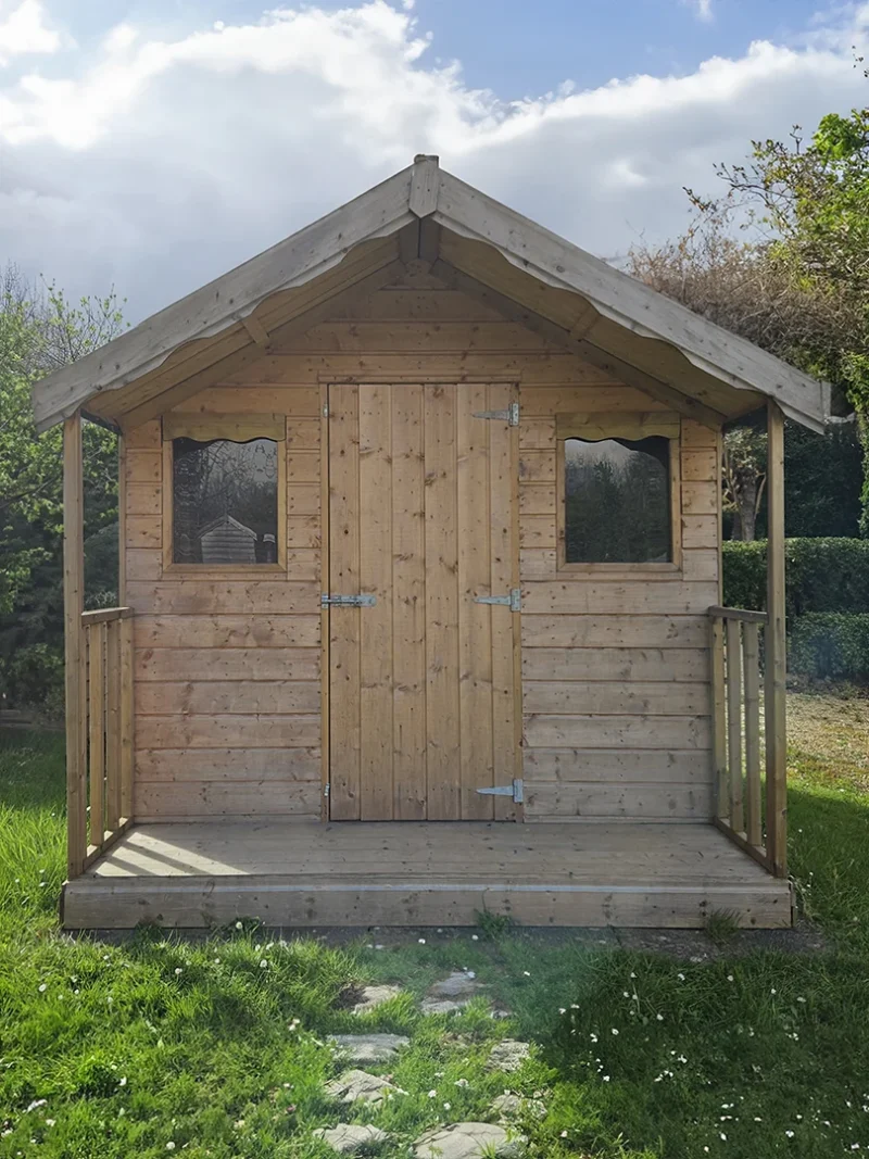 The front of the Wooden Lodge Shed