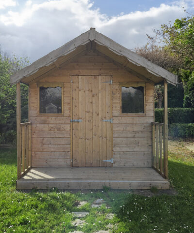 The front of the Wooden Lodge Shed