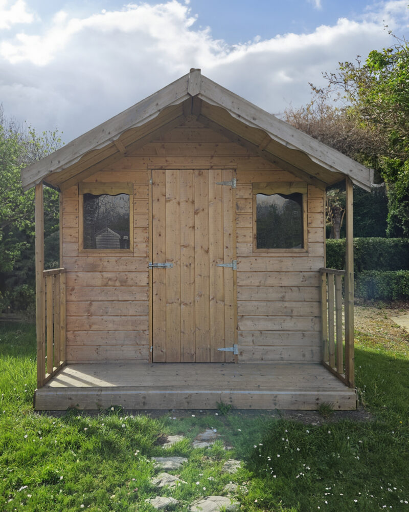 The front of the Wooden Lodge Shed