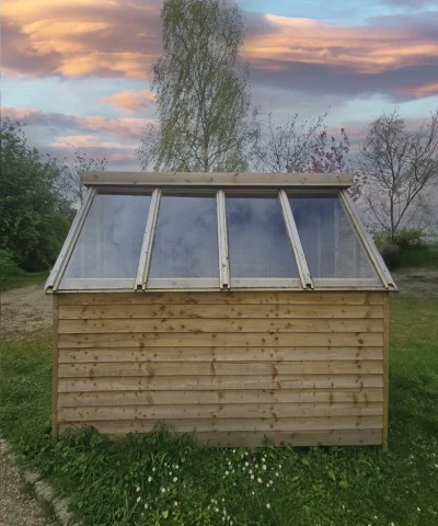 side profile of the potting shed