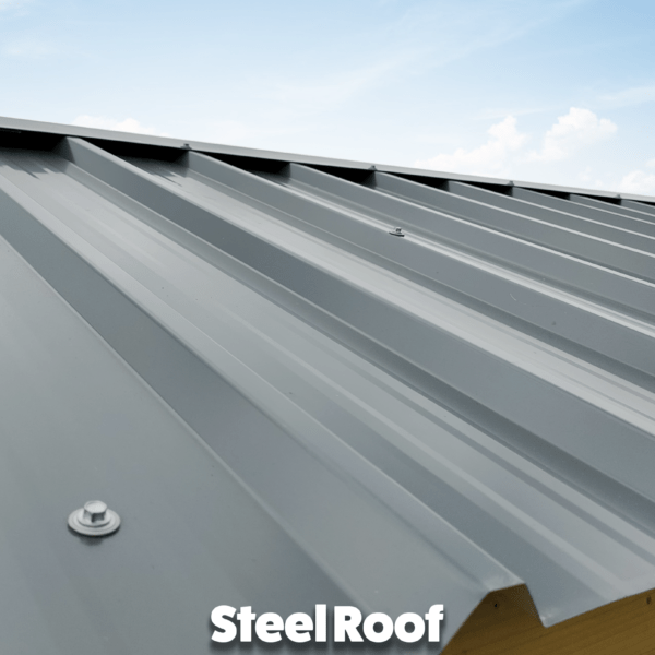 A sample of the steel roof available on the wooden garden sheds