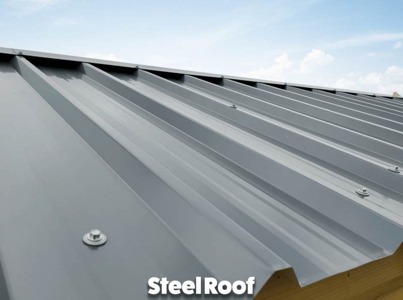 A sample of the steel roof available on the wooden garden sheds
