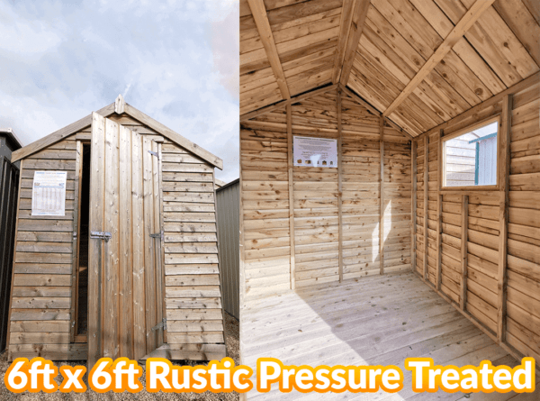 The 6ft x 6ft rustic wooden shed pressure treated