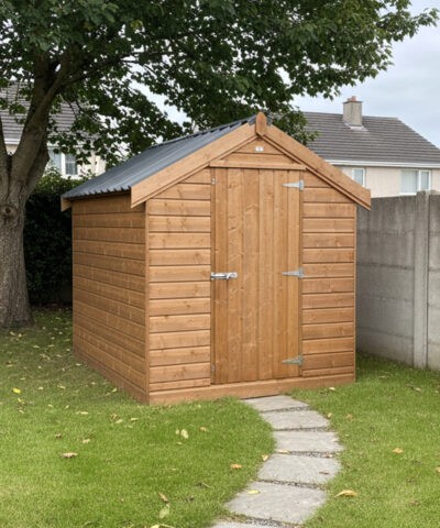 A Standard Style wooden garden shed in a Dublin garden