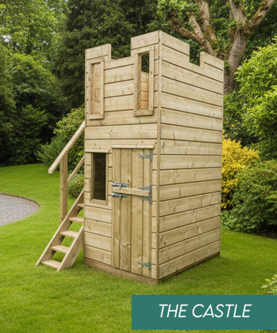 The Wooden Castle in a garden