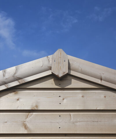 The peak of the shed