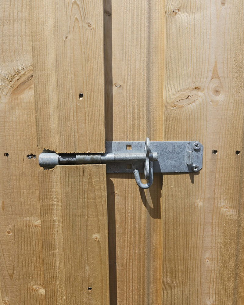 The bolt lock on the shed