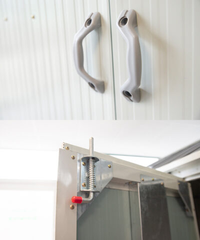 handles and internal bolt lock