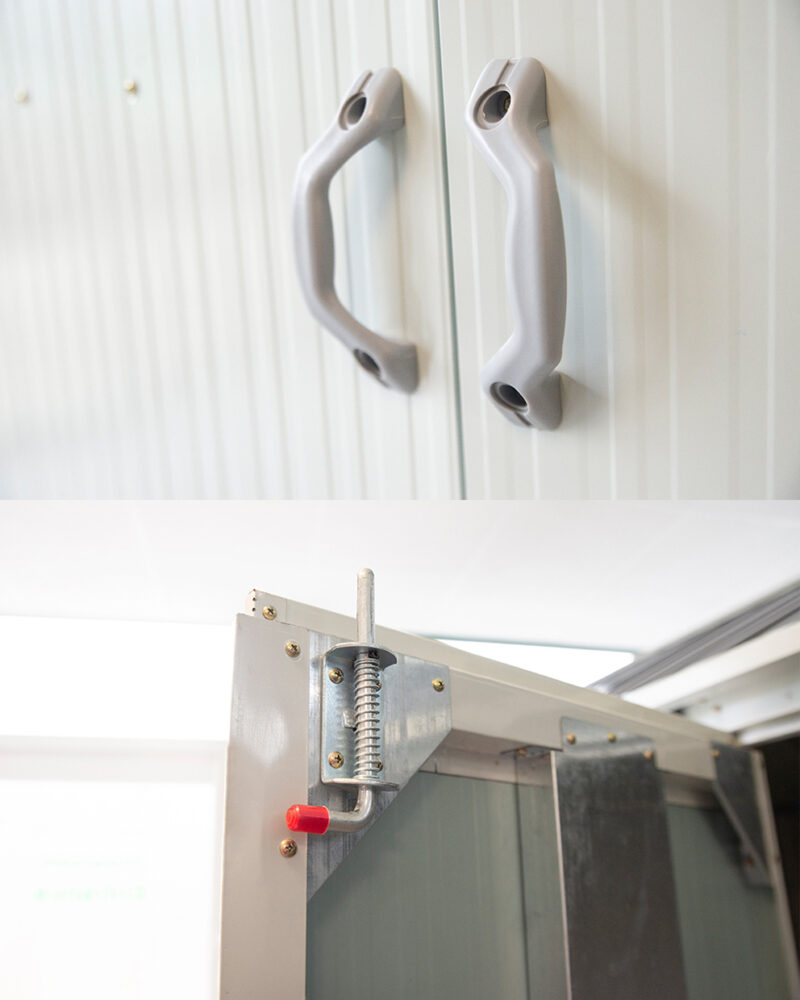 handles and internal bolt lock