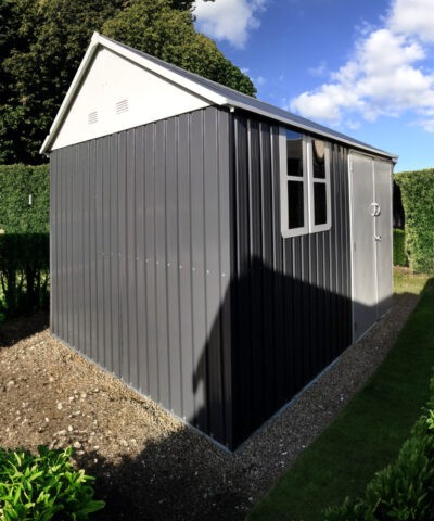45 degree angle view of the shed