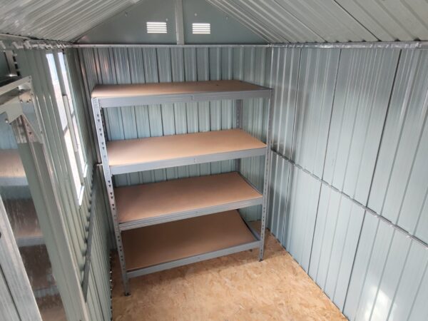 An interior view of the shed as seen from the entranceway